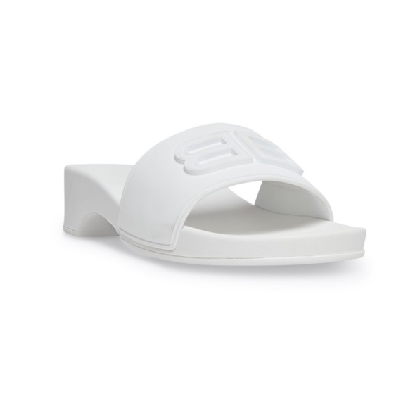 Balenciaga WOMEN'S POOL CLOG BB SLIDE SANDAL MONOCOLOR IN WHITE - Picture 5 of 15